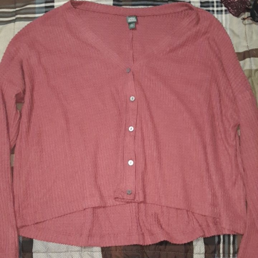 Women's red cardigan